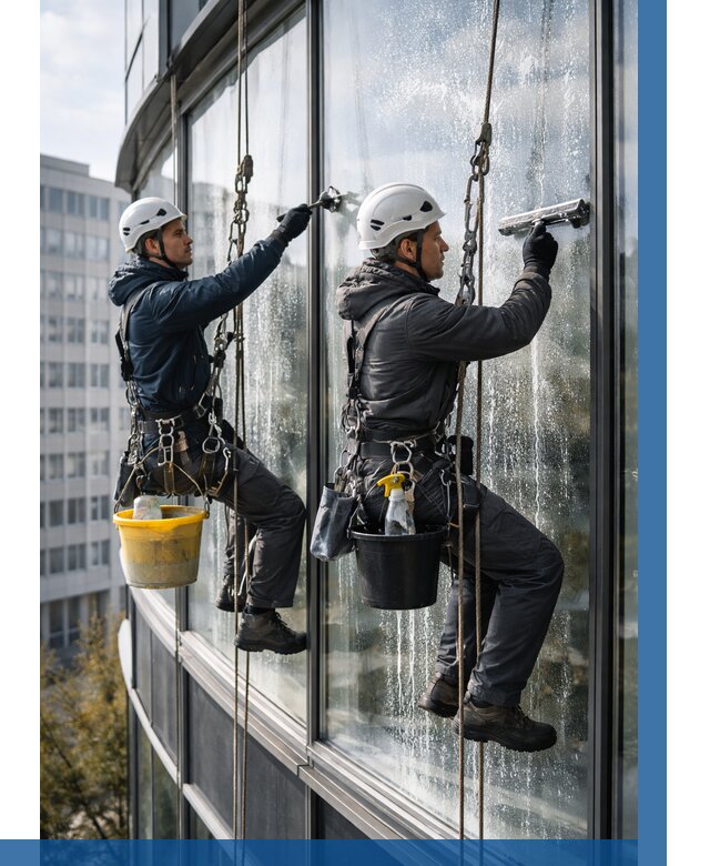 Мойка панорамных окон в Ирбите от 385 р. заказать у ВЫСОТНИК-Рбт