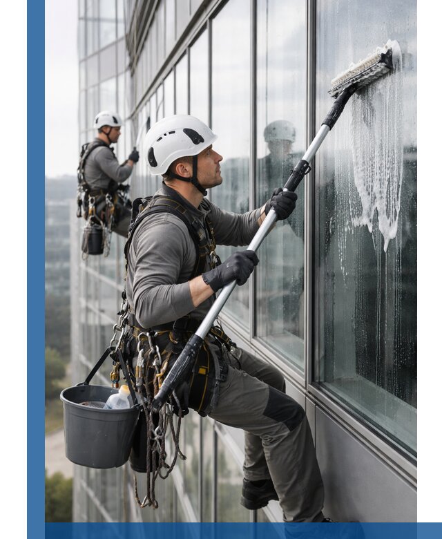 Высотная мойка сплошного остекления с выездом в Ирбите