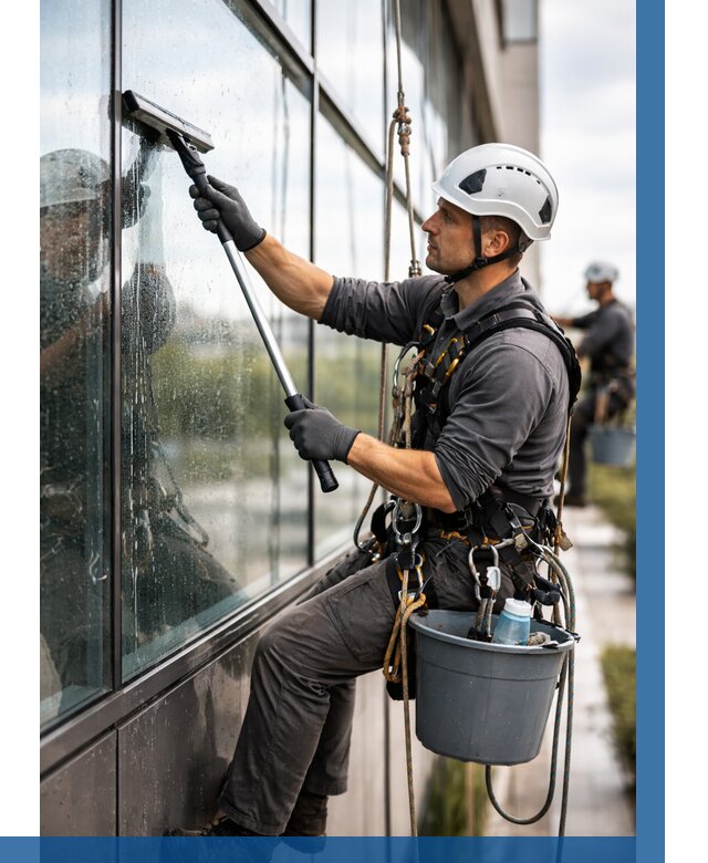 Мойка стеклянных фасадов в Ирбите от 220 р. | ВЫСОТНИК-Рбт