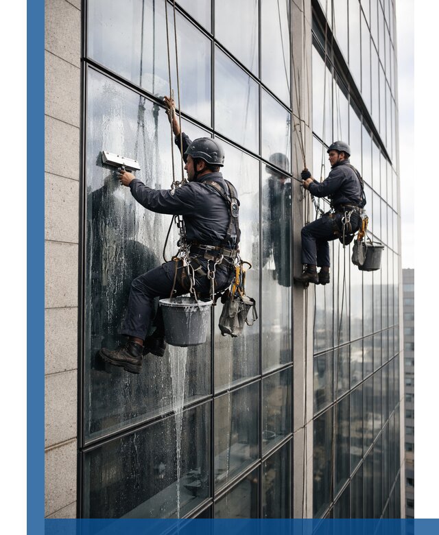 Профессиональная мойка стеклянных фасадов зданий в Ирбите