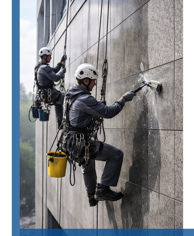 Профессиональная мойка фасада из керамогранита в Ирбите