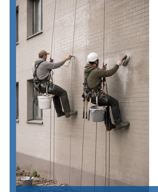 Удаление высолов с фасада зданий в Ирбите без повреждений и следов