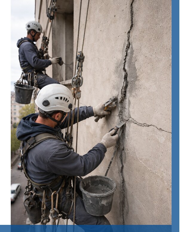 Заделка трещин на фасаде в Ирбите от 989 р. | ВЫСОТНИК-Рбт