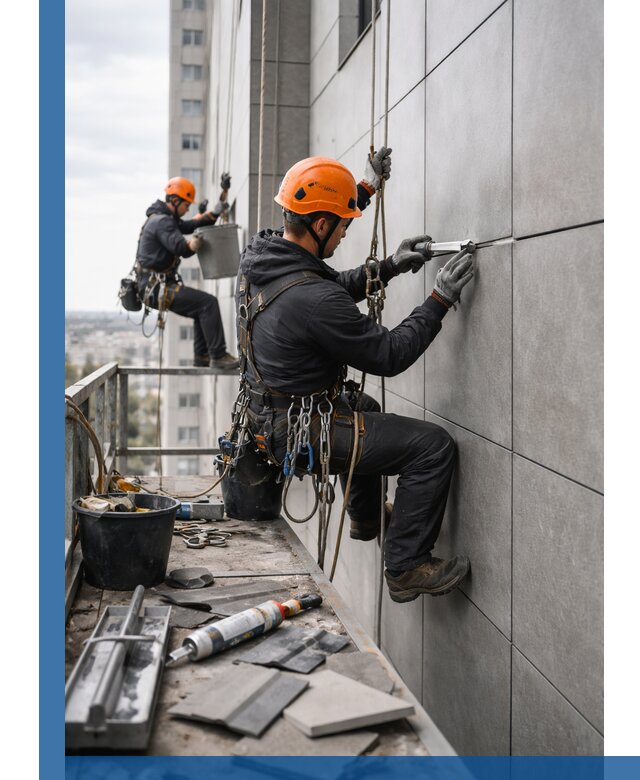 Профессиональный ремонт фасада из керамогранита в Ирбите