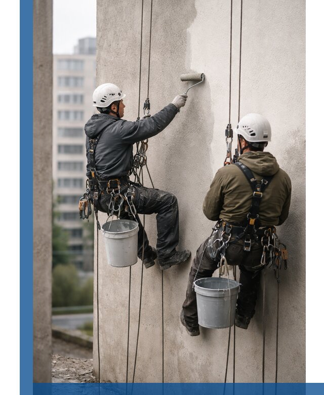 Покраска фасадов высотными альпинистами в Ирбите с гарантией