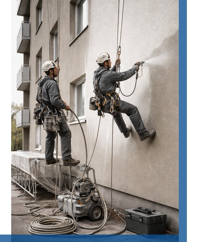 Безвоздушная покраска фасада в Ирбите от 242 р/м² | ВЫСОТНИК-Рбт