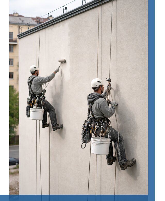 Покраска оштукатуренного фасада в Ирбите от 352 р. | ВЫСОТНИК-Рбт