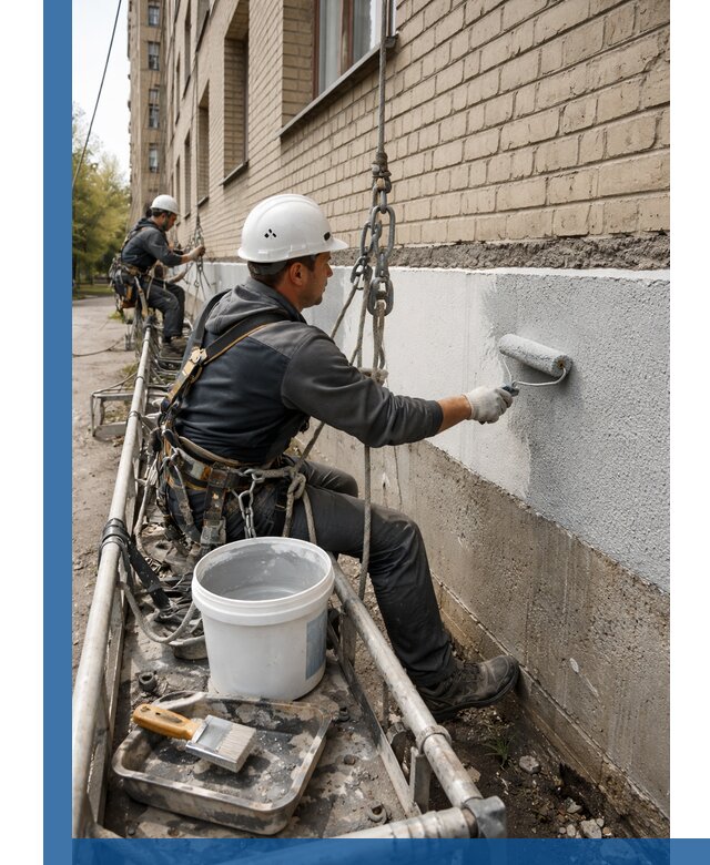 Окраска цоколя здания в Ирбите профессионально и надежно