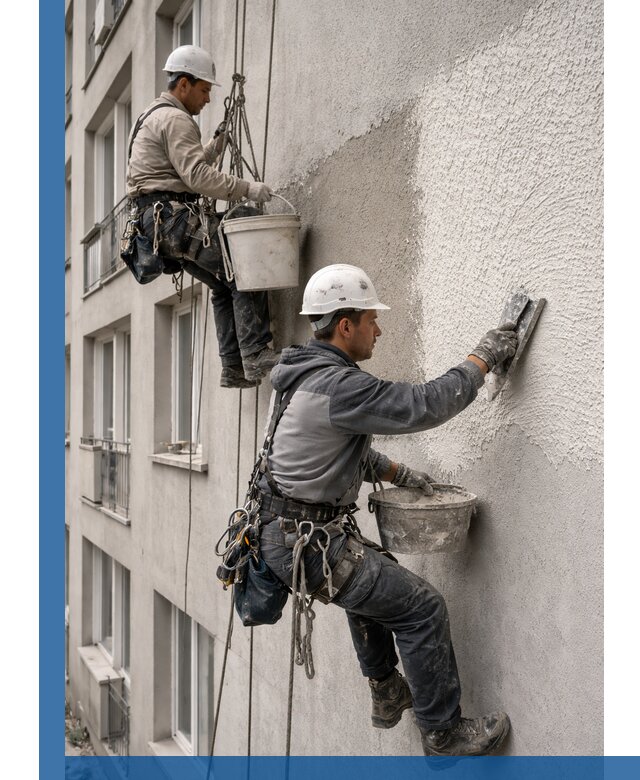 Нанесение декоративной штукатурки короед на фасад в Ирбите