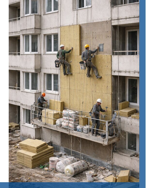 Утепление фасада минватой в Ирбите от 1649 р. | ВЫСОТНИК-Рбт