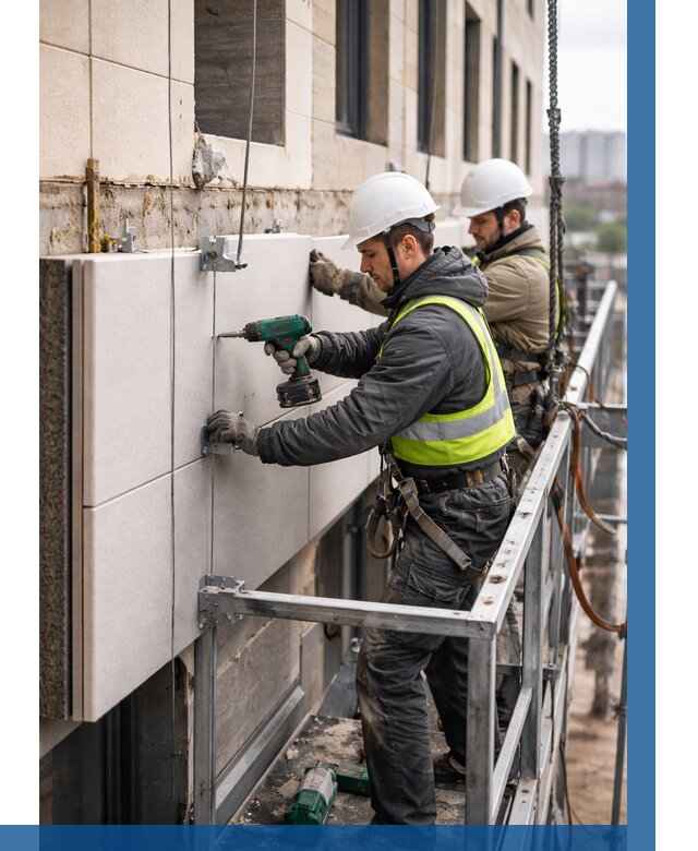 Монтаж фасадных термопанелей в Ирбите от 1649 р. | ВЫСОТНИК-Рбт