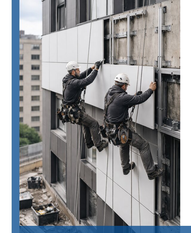 Монтаж композитных панелей фасада в Ирбите под ключ