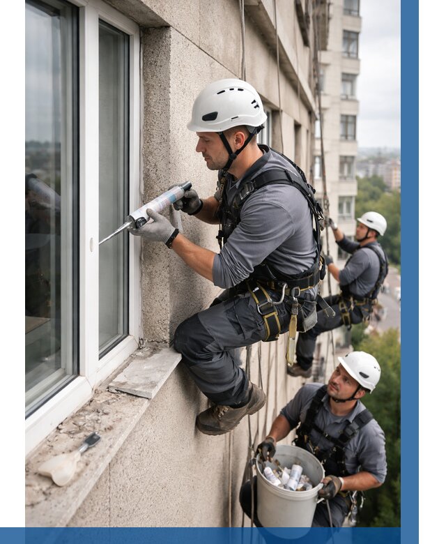 Герметизация оконных швов снаружи в Ирбите от 1649 р. | ВЫСОТНИК-Рбт