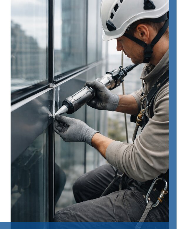 Герметизация стыков витража в Ирбите от 1319 р. | ВЫСОТНИК-Рбт