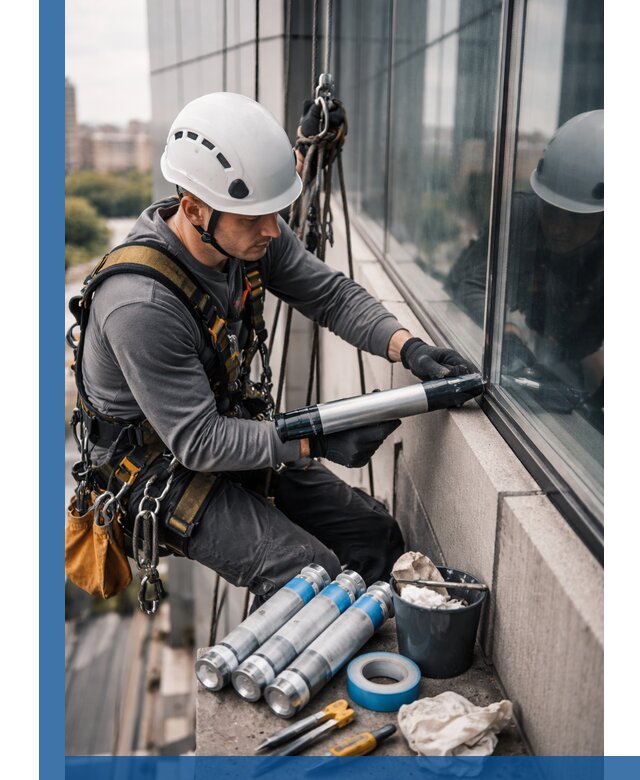 Герметизация стыков витража в Ирбите для герметичных фасадов