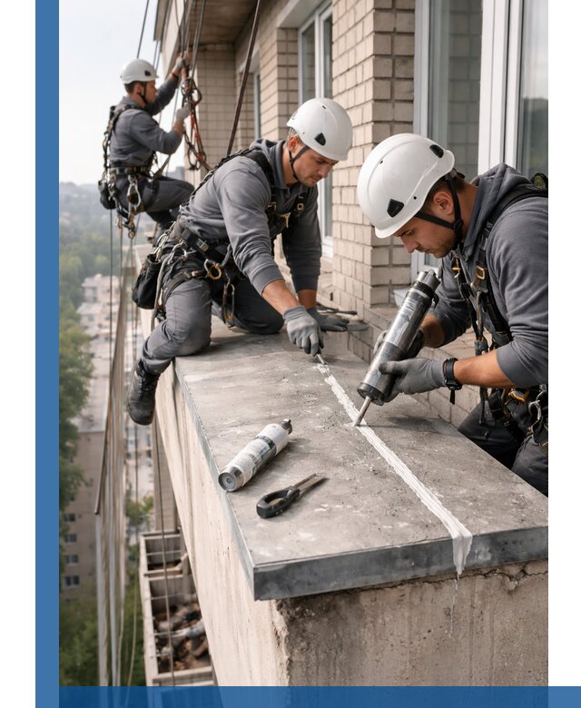 Герметизация балконного козырька в Ирбите профессионально