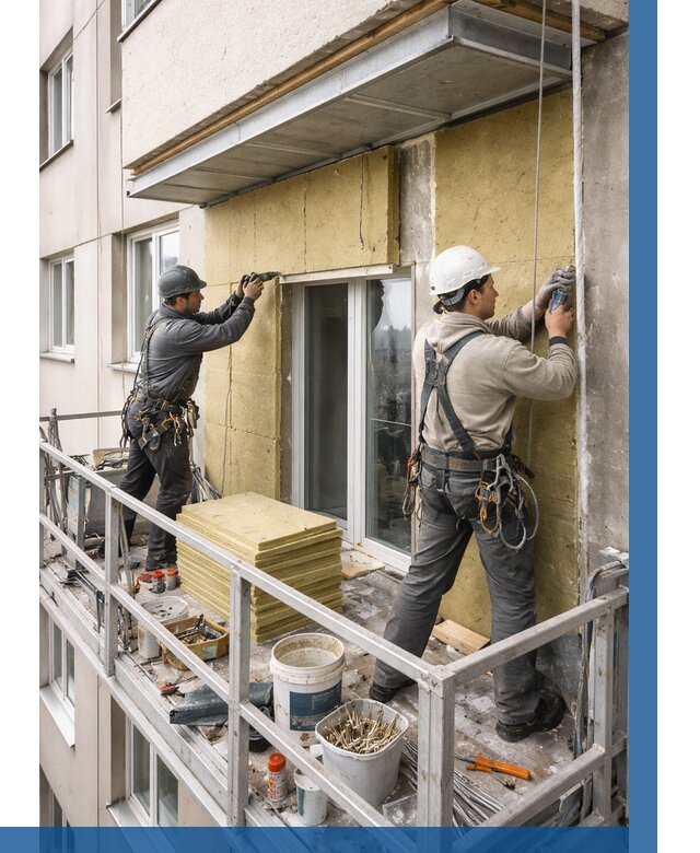 Утепление балкона снаружи в Ирбите от 1759 р. под ключ ВЫСОТНИК-Рбт