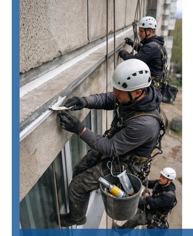 Герметизация примыкания балкона в Ирбите под ключ с гарантией