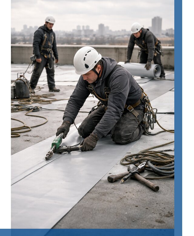 Ремонт мембранной кровли в Ирбите от 1979 р./м2 | ВЫСОТНИК-Рбт