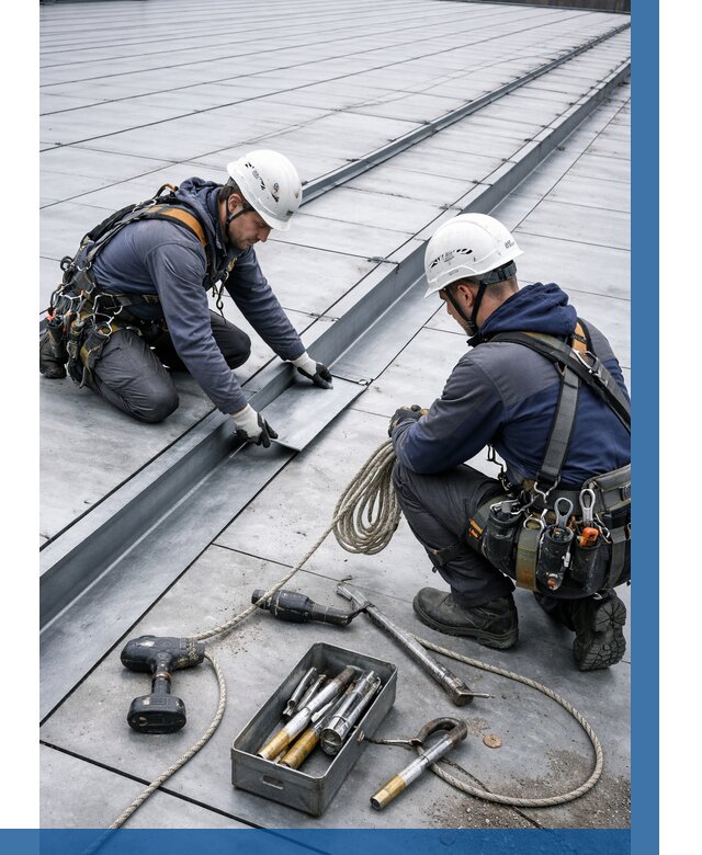 Ремонт фальцевой кровли в Ирбите от 770 р. | ВЫСОТНИК-Рбт