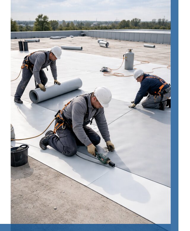 Монтаж мембранной кровли под ключ в Ирбите от 1319 р. | ВЫСОТНИК-Рбт