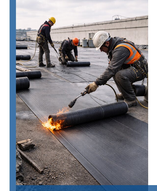 Монтаж наплавляемой кровли в Ирбите профессионально