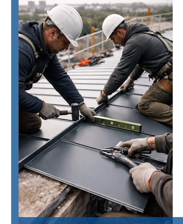 Монтаж фальцевой кровли в Ирбите для промышленных зданий