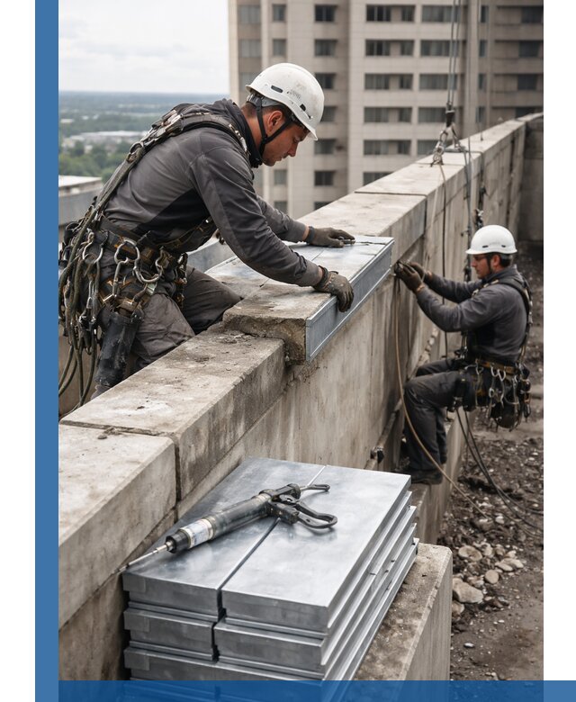 Замена парапетных крышек и установка новых в Ирбите