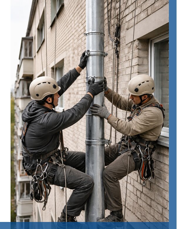 Замена водосточных труб в Ирбите от 7145 р. | ВЫСОТНИК-Рбт