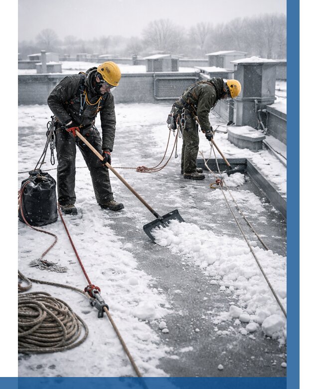 Очистка крыши от снега в Ирбите от 8245 р. | ВЫСОТНИК-Рбт