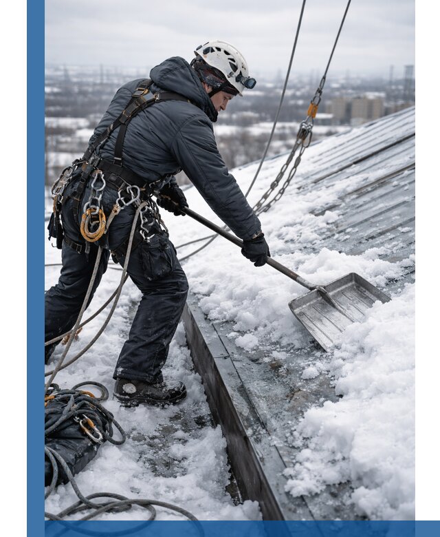 Профессиональная очистка кровли от снега и наледи в Ирбите