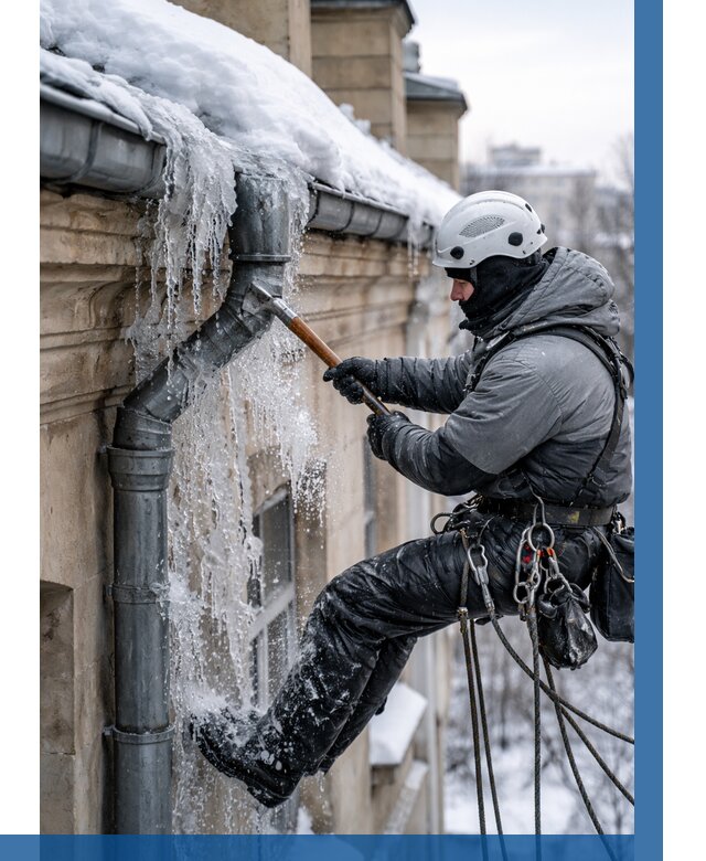 Очистка водостоков от льда в Ирбите от 3848 р. | ВЫСОТНИК-Рбт