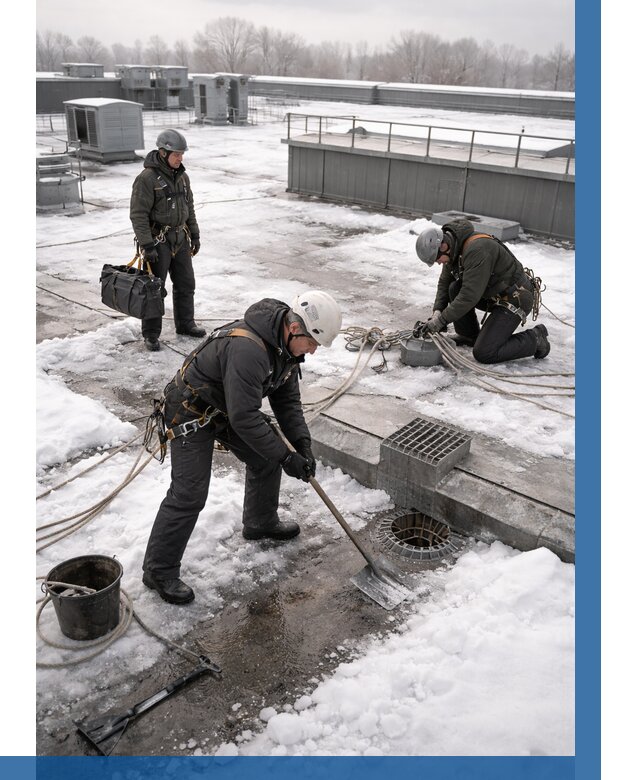 Абонентское обслуживание кровли зимой в Ирбите от 8794 р. | ВЫСОТНИК-Рбт