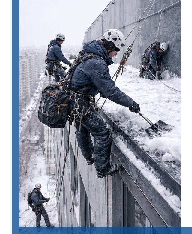 Абонентское обслуживание кровли зимой в Ирбите регулярный уход