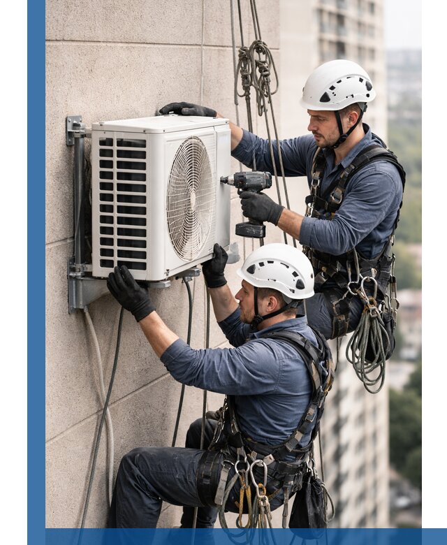 Монтаж внешнего блока кондиционера в Ирбите установка и крепление