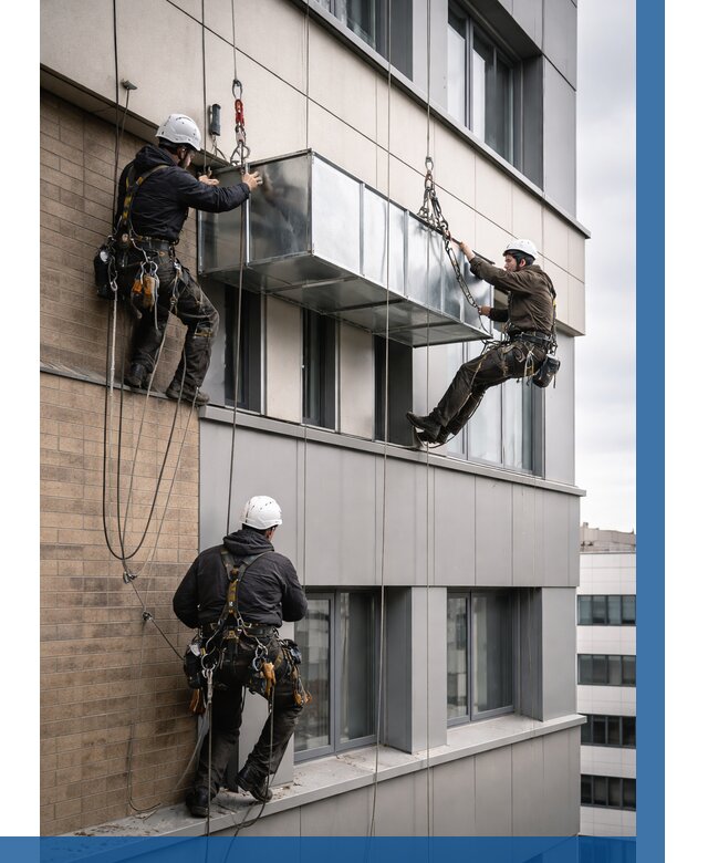 Монтаж воздуховодов на фасаде в Ирбите от 1649 р. | ВЫСОТНИК-Рбт