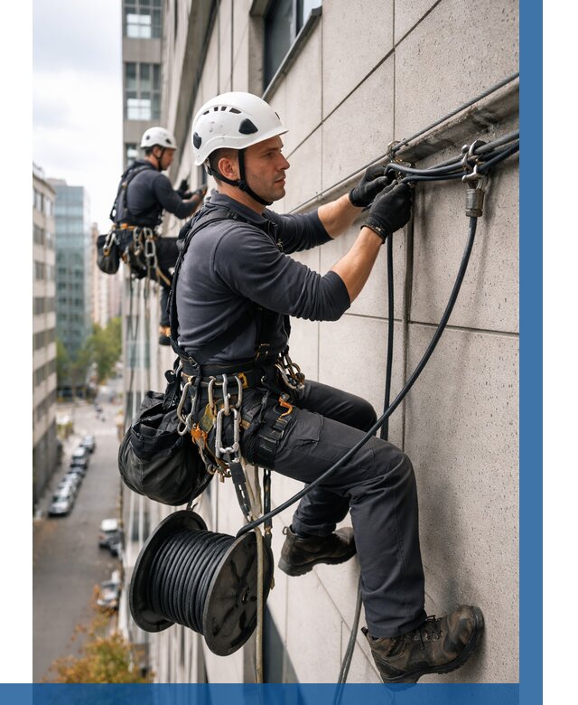 Прокладка кабеля по фасаду в Ирбите от 385 р. | ВЫСОТНИК-Рбт