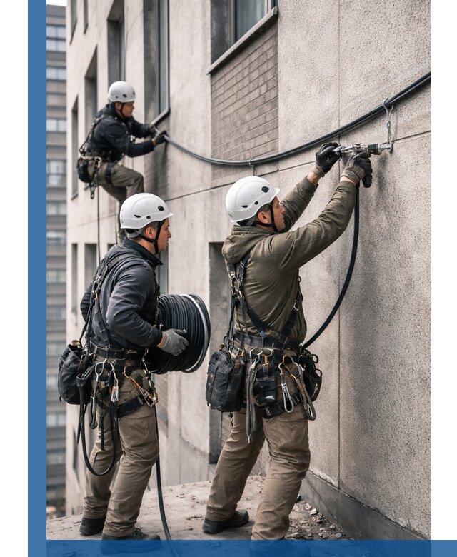 Прокладка кабеля по фасаду в Ирбите, профессиональный монтаж