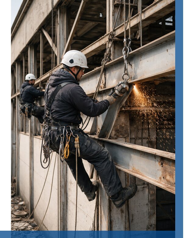 Демонтаж металлоконструкций на высоте в Ирбите от 7145р. |ВЫСОТНИК-Рбт