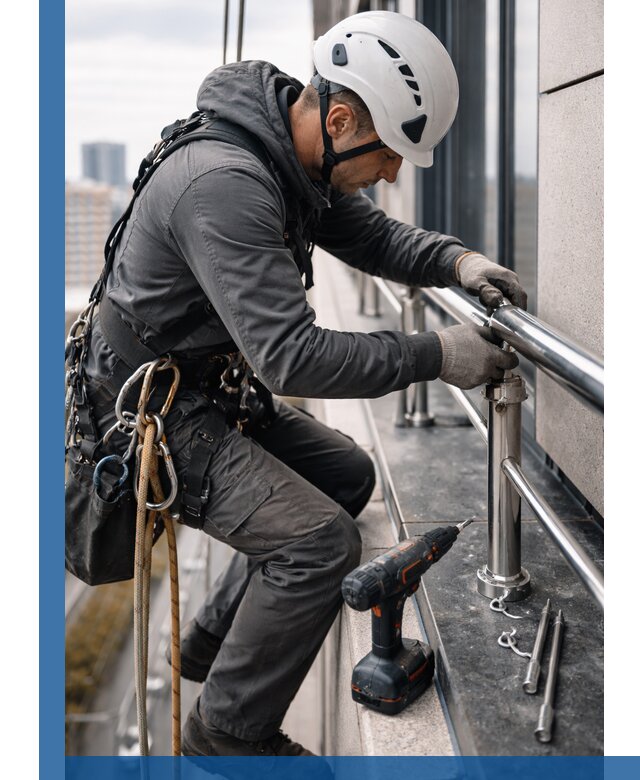 Монтаж ограждений на высоте в Ирбите для зданий и конструкций