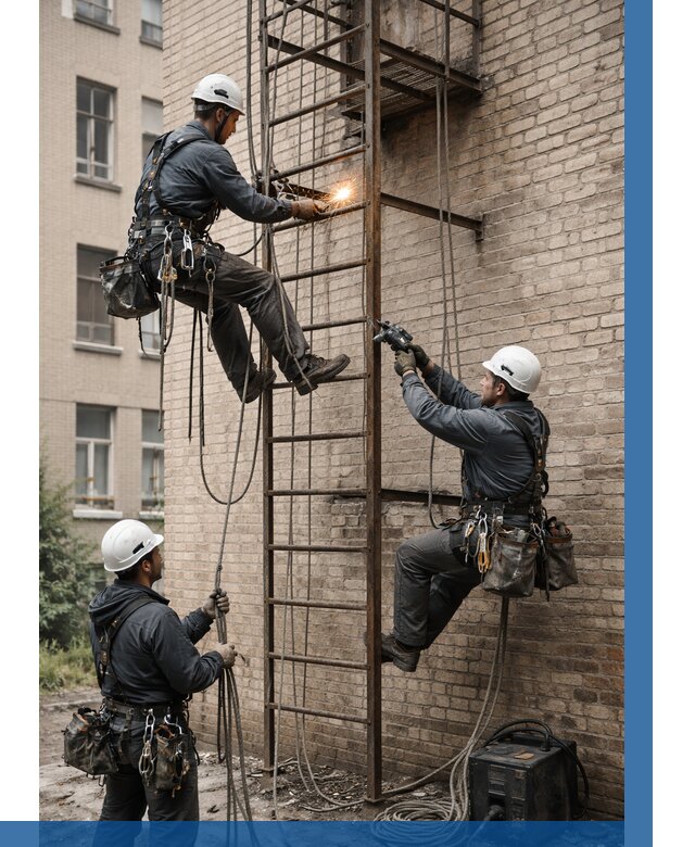 Ремонт пожарной лестницы в Ирбите от 8245 р. | ВЫСОТНИК-Рбт