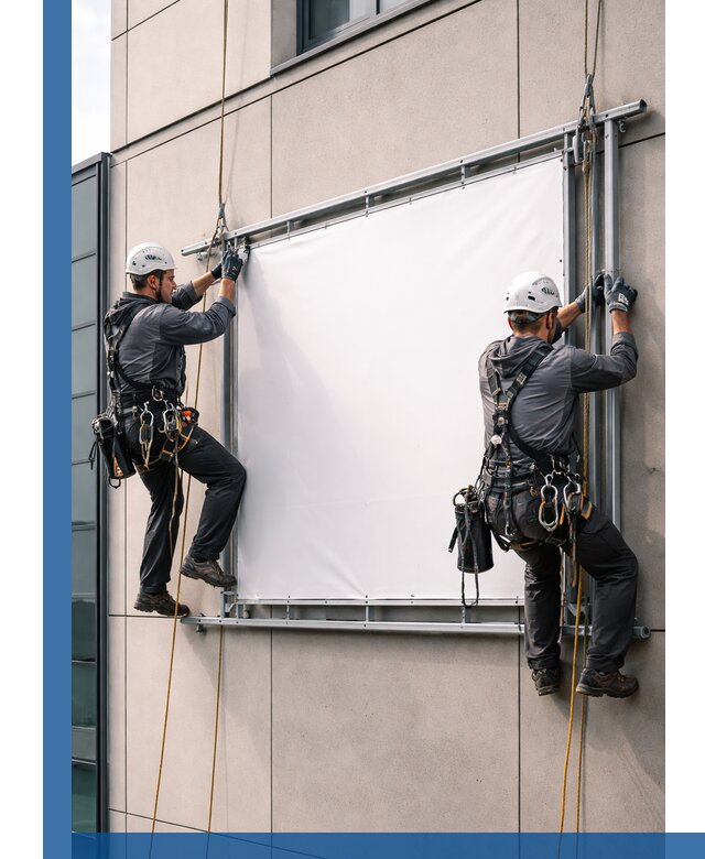 Монтаж наружной рекламной вывески в Ирбите под ключ