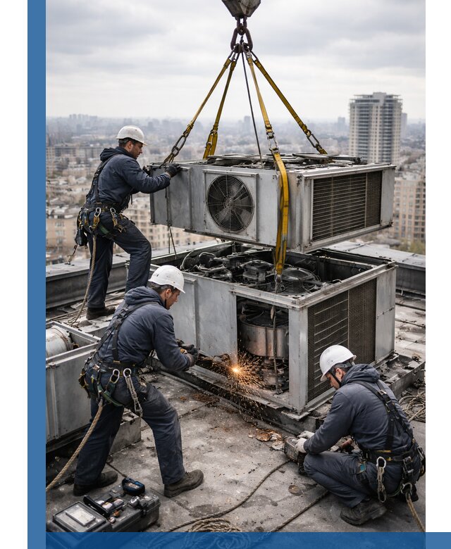 Демонтаж крышной установки в Ирбите любой сложности