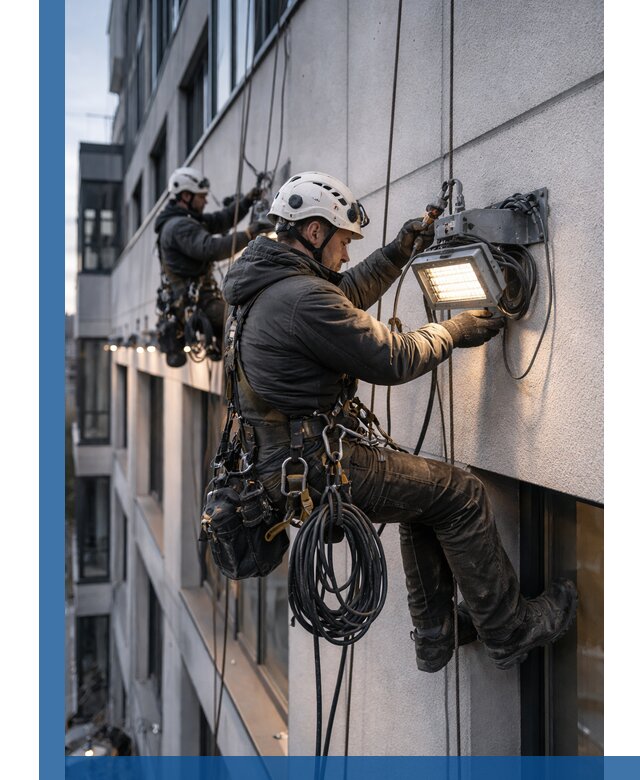 Монтаж фасадного освещения в Ирбите установка и подключение