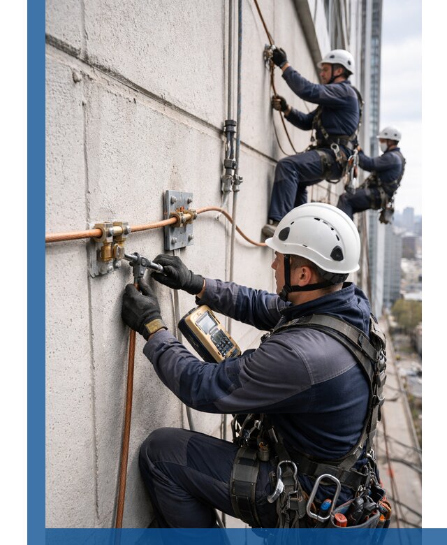 Монтаж системы заземления здания и молниезащиты в Ирбите