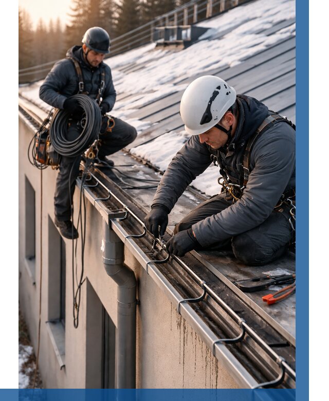 Монтаж греющего кабеля на кровле в Ирбите от 495 р. | ВЫСОТНИК-Рбт