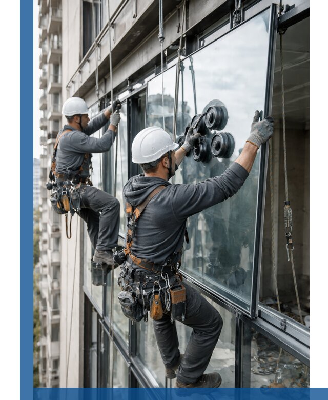 Витражное остекление фасадов и лоджий в Ирбите под ключ