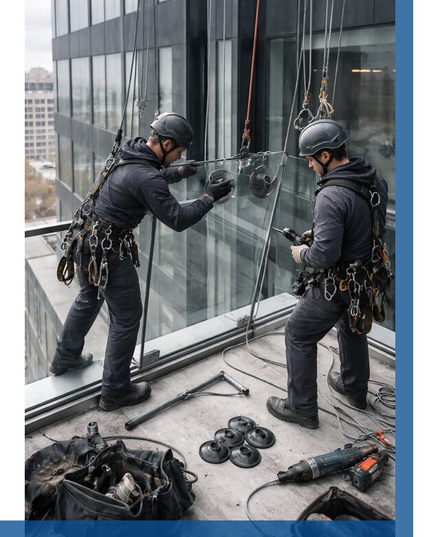 Монтаж стеклянных ограждений в Ирбите от 2748 р. | ВЫСОТНИК-Рбт