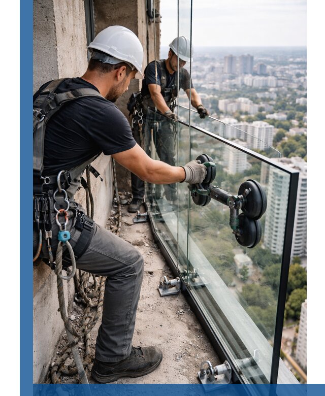 Монтаж стеклянных ограждений под ключ с гарантией в Ирбите