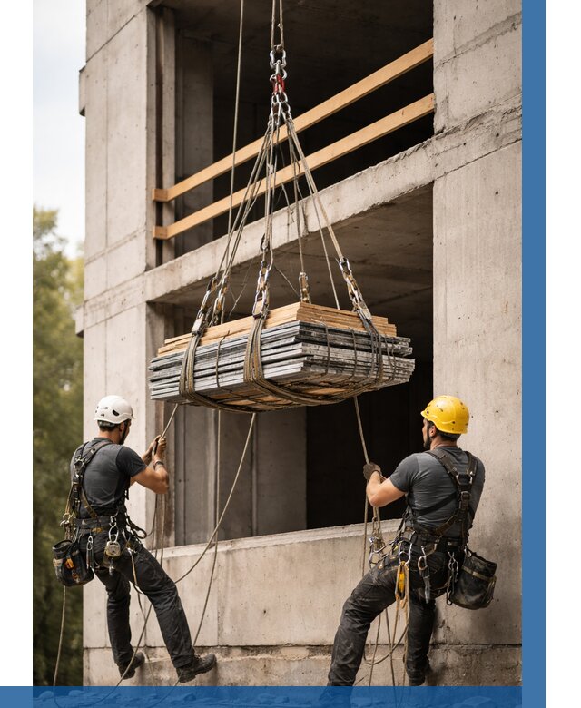 Подъем материала на этаж веревками в Ирбите от 1649 р. | ВЫСОТНИК-Рбт